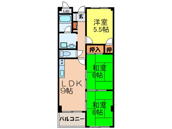 千里坂ノ木ﾊｲﾂの物件間取画像